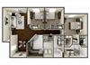 3 bedroom 2 bathroom floor plan A 3 bedroom 2 bathroom floor plan at Pembroke Pines Landings, Pembroke Pines, FL, 33025